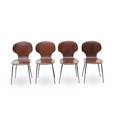 Lulli Chairs by Carlo Rati for Industria Legni Curvati, 1950s, Set of 4-EZ-1813392