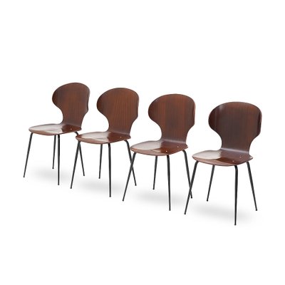 Lulli Chairs by Carlo Rati for Industria Legni Curvati, 1950s, Set of 4-EZ-1813392