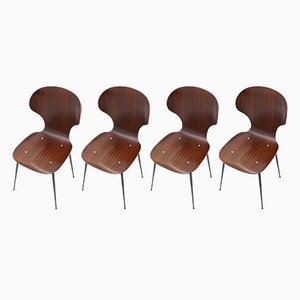 Lulli Chairs by Carlo Rati for Industria Legni Curvati, 1950s, Set of 4-EZ-1813392