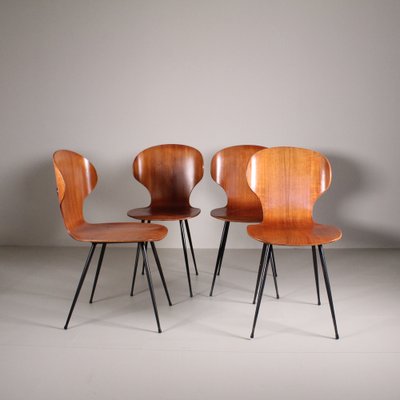 Lulli Chairs in Bentwood by Carlo Ratti, 1950s, Set of 4-VJY-1821083