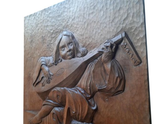 Luth Musician Relief by Giorgio Benedetti, 1970s-ES-753319