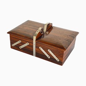 Macassar Brown Ebony and Satin Wood Game Box, France, 1940s-UR-1367255