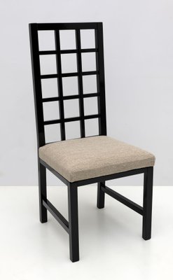 Mackintosh Style Black Lacquered High Back Chairs, 1970, Set of 4-FER-1758727