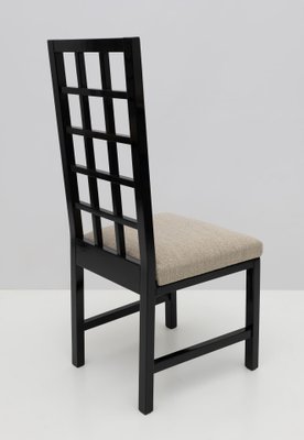 Mackintosh Style Black Lacquered High Back Chairs, 1970, Set of 4-FER-1758727