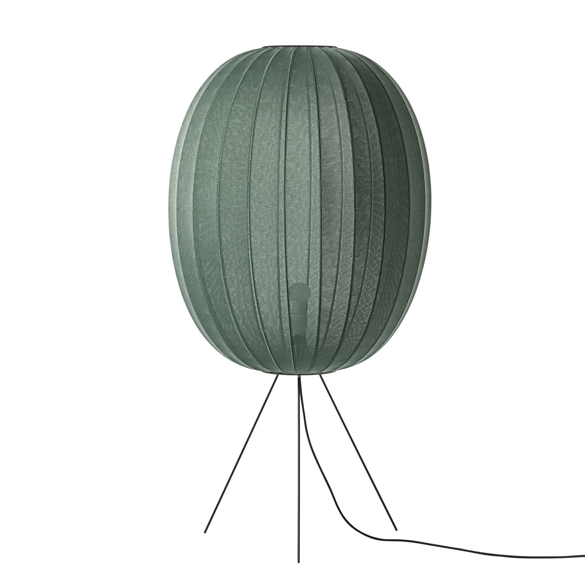 Knit-Wit High Oval Floor Lamp Medium Ø65 by Made By Hand #Tweed Green