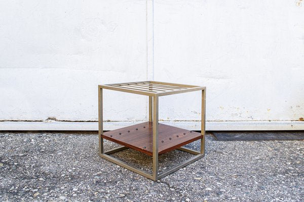 Magazine Rack in Chromed Metal and Wood, Italy, 1960s-VCV-1801988