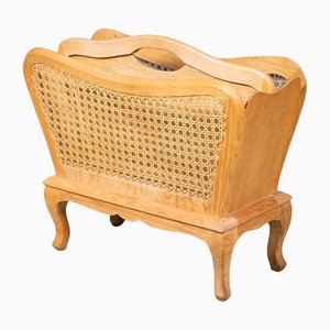 Magazine Rack in Oak and Cane, Denmark, 1960s-ZGQ-1196104