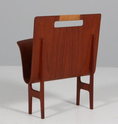 Magazine Rack in Teak and Cane attributed to Ejner Larsen & Aksel Bender Madsen, 1960s-HJB-1791100