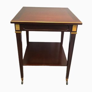 Mahogany and Brass Center Table by Hugnet, 1940s-BA-1000918