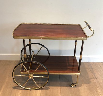 Mahogany and Brass Trolley in the style of Maison Jansen-BA-1365398