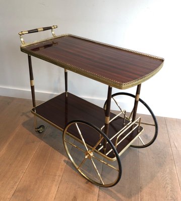 Mahogany and Brass Trolley in the style of Maison Jansen-BA-1365398