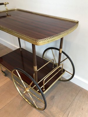 Mahogany and Brass Trolley in the style of Maison Jansen-BA-1365398