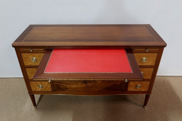 Mahogany and Marquetry Dresser Buffet in the Style of Louis XVI, 1940s-RVK-1117659