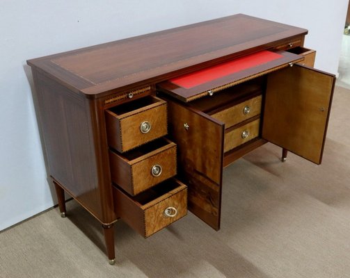 Mahogany and Marquetry Dresser Buffet in the Style of Louis XVI, 1940s-RVK-1117659