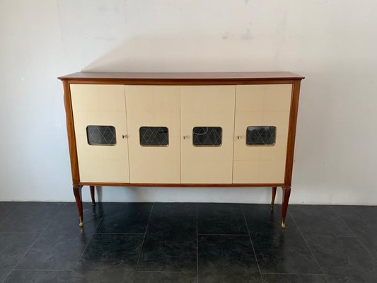 Mahogany and Parchment Cabinet, Italy, 1950s-IJR-1057207