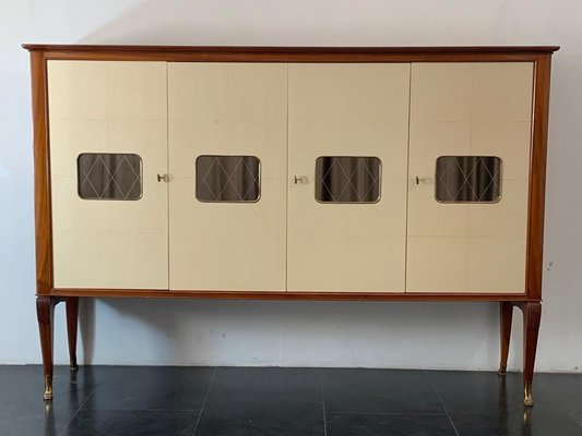 Mahogany and Parchment Cabinet, Italy, 1950s-IJR-1057207