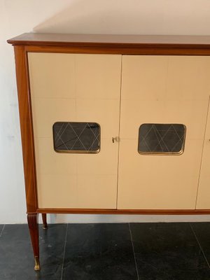 Mahogany and Parchment Cabinet, Italy, 1950s-IJR-1057207