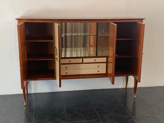 Mahogany and Parchment Cabinet, Italy, 1950s-IJR-1057207