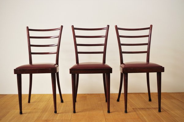 Mahogany Chairs, 1950s, Set of 3-KNM-975819