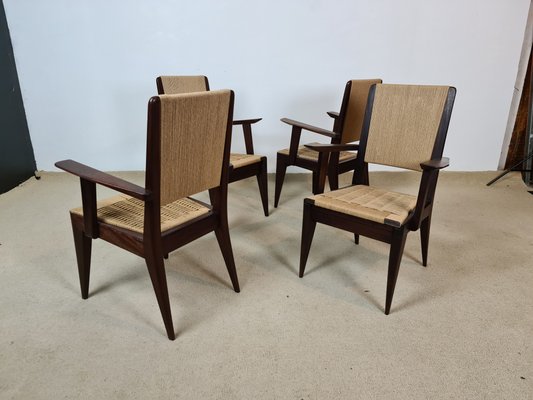 Mahogany Chairs, 1950s, Set of 4-DOA-1049329