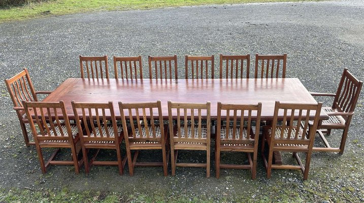 Mahogany Dining Set, 1970s, Set of 17-QYF-1754436