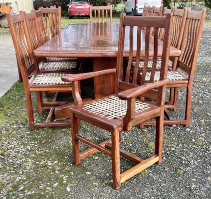 Mahogany Dining Set, 1970s, Set of 17-QYF-1754436