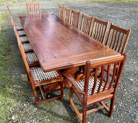 Mahogany Dining Set, 1970s, Set of 17-QYF-1754436