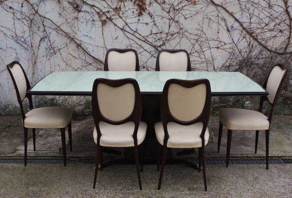 Mahogany Dining Table & Chairs frm the Rigamonti Brothers, 1950s, Set of 7-KNM-858593