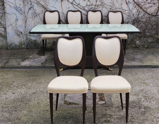 Mahogany Dining Table & Chairs frm the Rigamonti Brothers, 1950s, Set of 7-KNM-858593