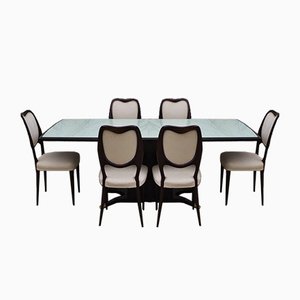 Mahogany Dining Table & Chairs frm the Rigamonti Brothers, 1950s, Set of 7-KNM-858593