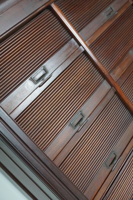 Mahogany Filing Cabinet with Roll Down Tambour Doors, USA, 1920s-XO-1738099