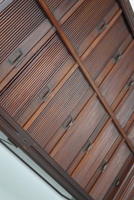 Mahogany Filing Cabinet with Roll Down Tambour Doors, USA, 1920s-XO-1738099