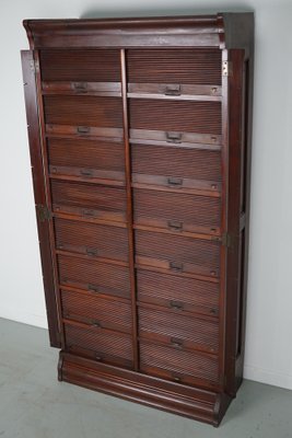 Mahogany Filing Cabinet with Roll Down Tambour Doors, USA, 1920s-XO-1738099