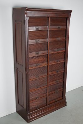 Mahogany Filing Cabinet with Roll Down Tambour Doors, USA, 1920s-XO-1738099