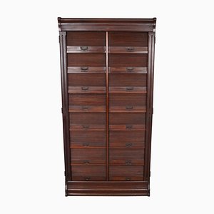 Mahogany Filing Cabinet with Roll Down Tambour Doors, USA, 1920s-XO-1738099