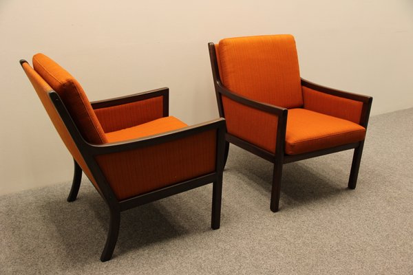 Mahogany Lounge Chairs by Ole Wanscher for P. Jeppesen, Set of 2-DQ-99331