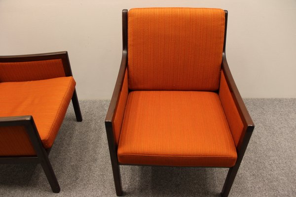 Mahogany Lounge Chairs by Ole Wanscher for P. Jeppesen, Set of 2-DQ-99331