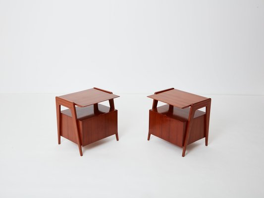 Mahogany Nightstands by Silvio Cavatorta, 1950s, Set of 2-YJA-1762898