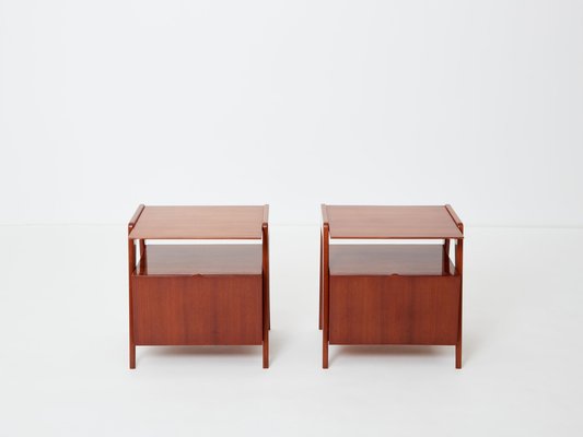 Mahogany Nightstands by Silvio Cavatorta, 1950s, Set of 2-YJA-1762898