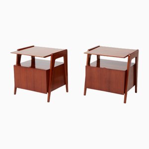 Mahogany Nightstands by Silvio Cavatorta, 1950s, Set of 2-YJA-1762898