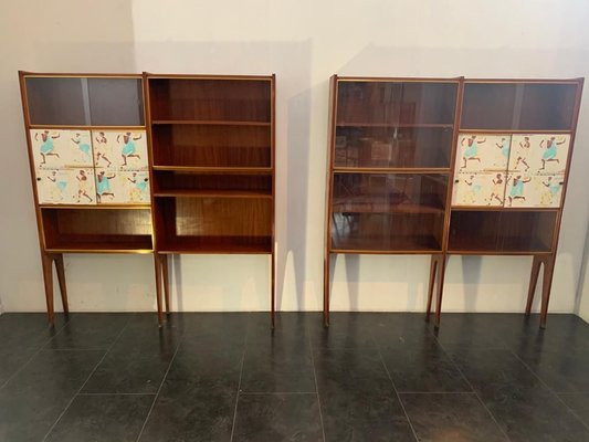 Mahogany Shelf with Bronze Tips by Osvaldo Borsani, 1950s-IJR-823731