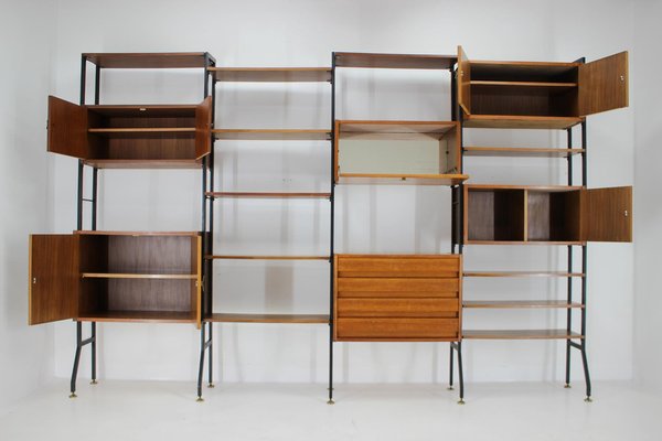 Mahogany Shelving System, Italy, 1960s-TZ-1744441