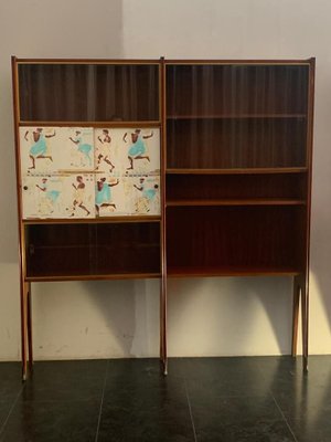 Mahogany Showcase with Bronze Tips by Osvaldo Borsani, 1950s-IJR-823769