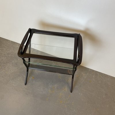 Mahogany Side Table & Magazine Holder, 1950s-DX-1736998