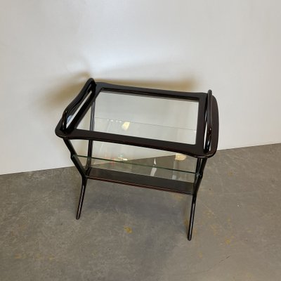 Mahogany Side Table & Magazine Holder, 1950s-DX-1736998