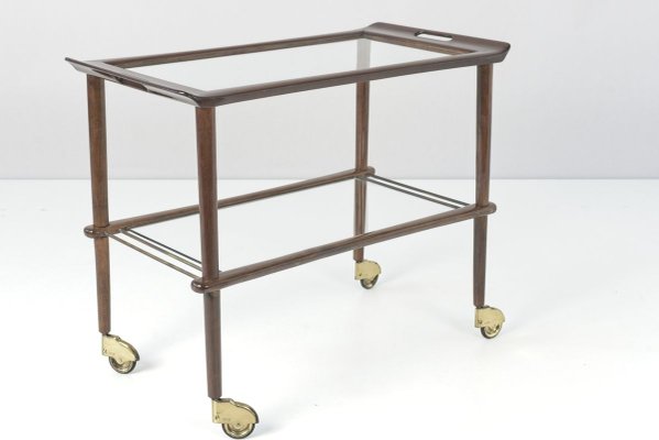 Mahogany Tea Trolley by Cesare Lacca for Cassina, 1950s-LOB-809042