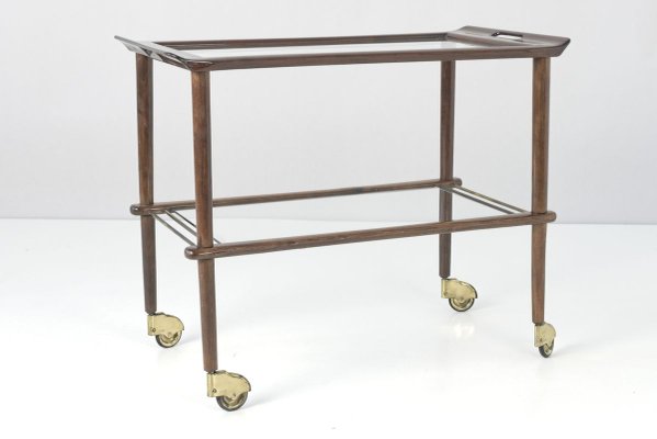 Mahogany Tea Trolley by Cesare Lacca for Cassina, 1950s-LOB-809042