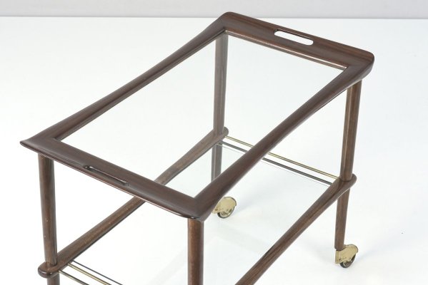 Mahogany Tea Trolley by Cesare Lacca for Cassina, 1950s-LOB-809042