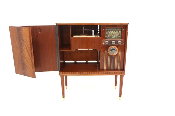 Mahogany Vinyl Radio Cabinet Luxor Radio Aktiebolag, Sweden, 1950s-GEK-2022920