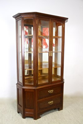 Mahogany Vitrine Cabinet with Faceted Glass, Austria, 1910s-TQA-1321900